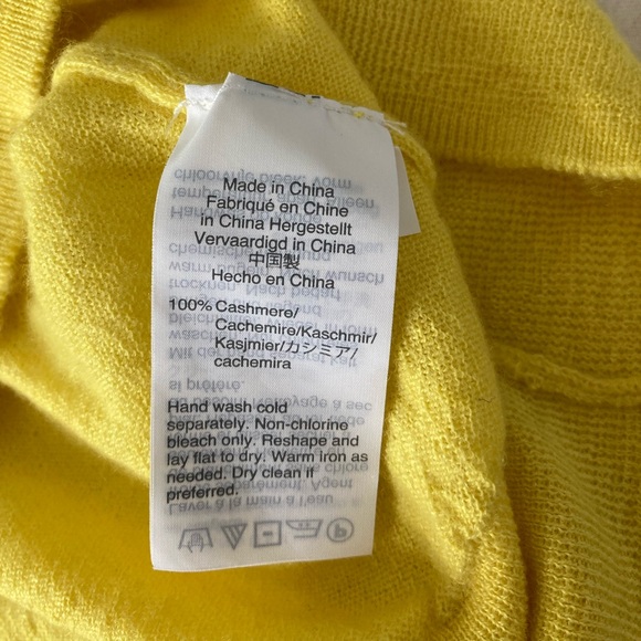 J Crew 3X Short Sleeve Crew Neck 100% Cashmere Sunny Yellow Sweater - Picture 7 of 8